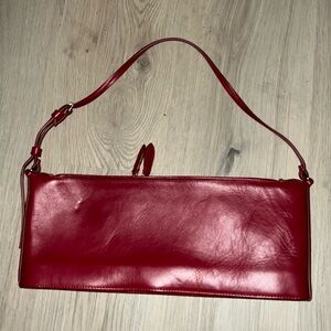 ZARA Red Shoulder Bag | Adjustable Strap | Double Zipper Detail